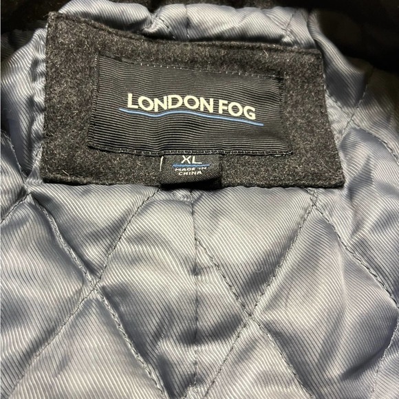Vintage London Fog Gray Wool Blend Quilted Overcoat Jacket Men’s Size XL - Picture 2 of 7